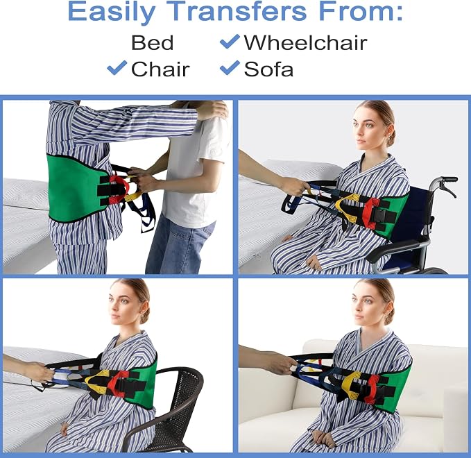 Transfer Sling, Transfer Belt for Elderly, Gait Belts for Seniors | Heavy Duty Patient Lift Belt,Mobility Standing&Lifting Aid for Disabled,Elderly,Injured-Safely Move from Bed and Wheelchair