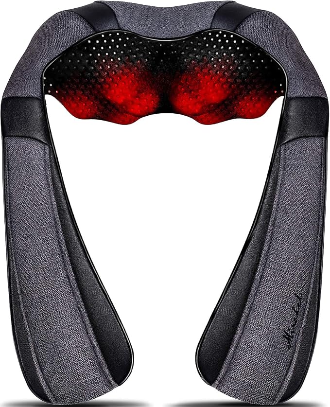 Mirakel Gifts for Women Men, Neck Massager for Pain Relief Deep Tissue, Electric Shiatsu Shoulder & Back Massager with Heat, Christmas Mom Dad Gifts for Wife Husband Her Him Fathers Day (NOT Cordless)