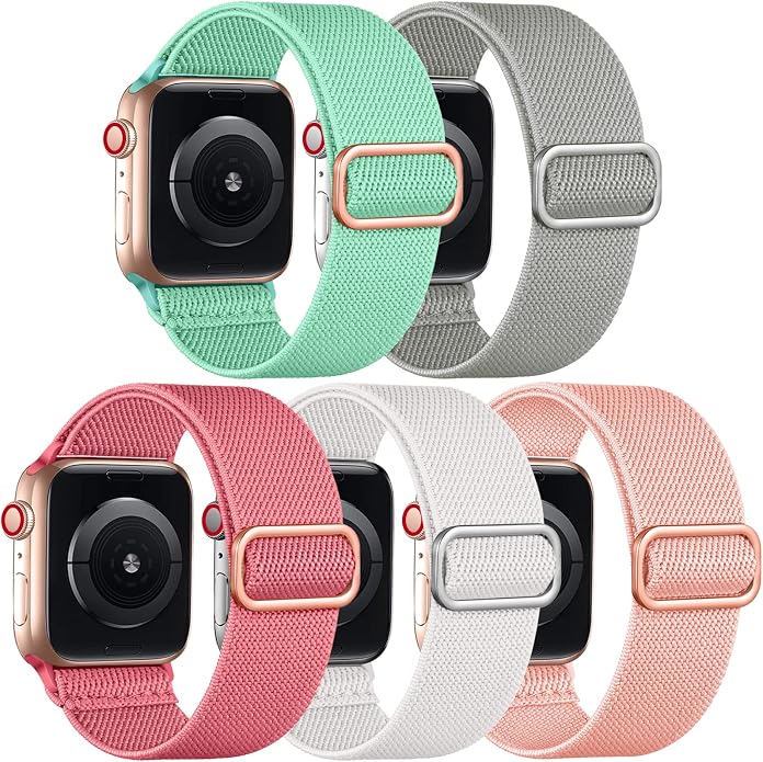 Adorve Stretchy Band Compatible with Apple Watch Bands Ultra 3/2/1 49mm 46mm 45mm 44mm 42mm 41mm 40mm 38mm Men Women, Soft Nylon Elastic Braided Strap Fits for iWatch Series 11/10/9/8/7/6/5/4/3/SE3-1