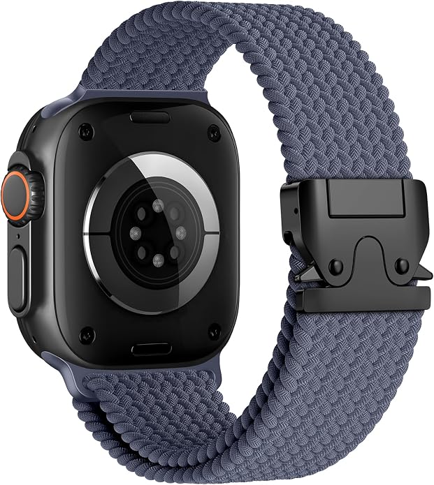 Elastic Sport Band for Apple Watch Ultra 3/2/1 Bands 49mm 46mm 45mm 44mm 42mm 41mm 40mm 38mm Men Women, Adjustable Parachute Buckle Nylon Fabric Wristband for iWatch Series 11 10 SE 9 8 7 6 5 4 3