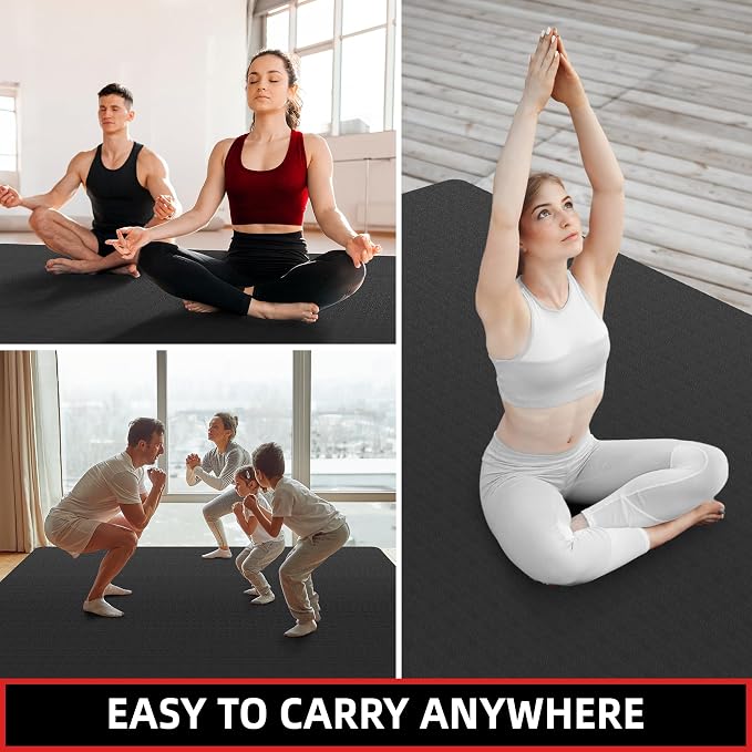 Extra Large Yoga Mat – 72"x48" or 78"x57", 1/4"–1/2" Thick Mat for Women & Men, TPE Non-Slip Pilates Mat for Home Gym, Yoga, Stretching, Meditation