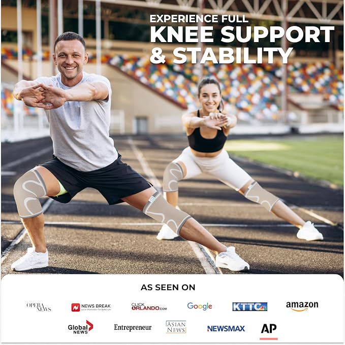 Modvel Compression Knee Brace for Women & Men - 2 Pack Knee Brace for Women Running Knee Pain, Knee Support Compression Sleeve, Workout Sports Knee Braces for Meniscus Tear ACL & Arthritis Pain Relief