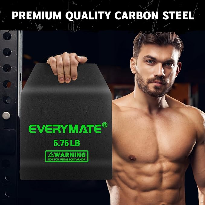 EVERYMATE Tactical Weighted Vest Plates – 3.75/5.75/8.75/14.5/19.75LB Pairs – Insert Weighted Vest Plates- Contoured Ergonomic Fit – WODs, Strength Training, Running, Weight Plates for Vest