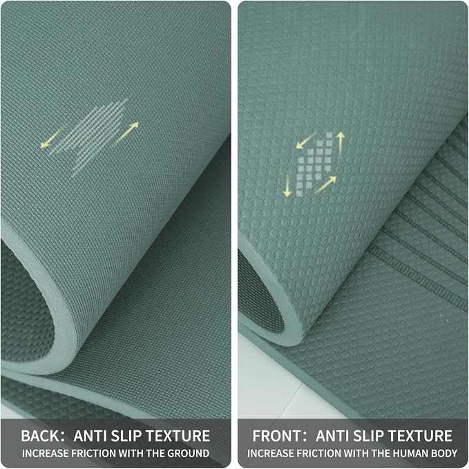 PAIDU Large Yoga Mat 72"x36"x10mm Non-Slip Exercise Mat for Home Gym Studio | Extra wide & thick non-slip yoga mat, works on all floors, ideal for stretching, yoga studio, gym and home workouts