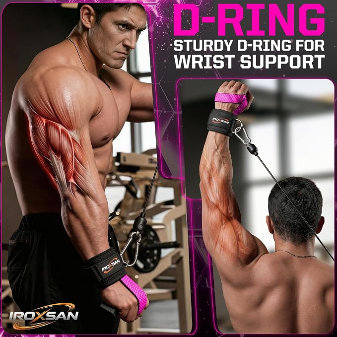 Weight Lifting Straps with D Ring, Wrist Straps for Deadlifting, IROXSAN