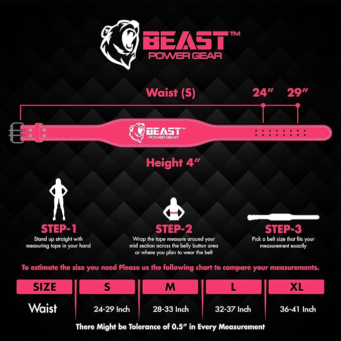 Weight Lifting Belt - 4” Genuine Leather Belts Padded Lower Back Support for Gym Bodybuilding Squat Deadlift Weightlifting Cross Strength Training Men Women Free Wrist Wrap