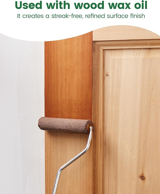 Voomey Mohair Mini Paint Roller 4 Inch Wool Blend Covers 10 Pack | Reusable Small Paint Roller for Cabinets, Trim, Skirting Boards, Tables & Chairs, Suitable for All Paints