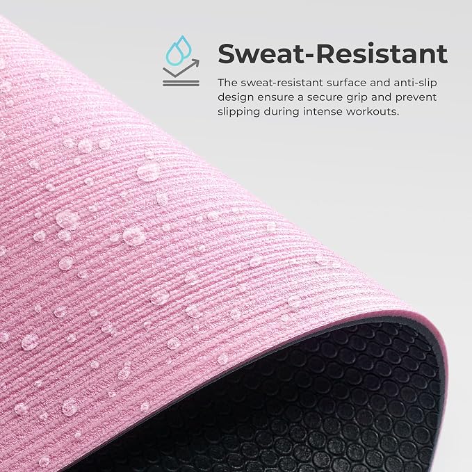 Sunny Health & Fitness Exercise Yoga Mats - Non-Slip Support for Home & Gym