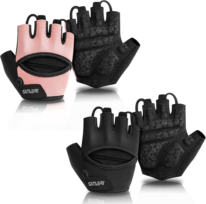 SIMARI Workout Gym Gloves for Men Women, Weight Lifting Gloves with Wrist Wrap Support, SBR Pad Grip for Full Palm Protection, for Exercise, Fitness, Dumbbells, Barbell, Climbing, Fingerless
