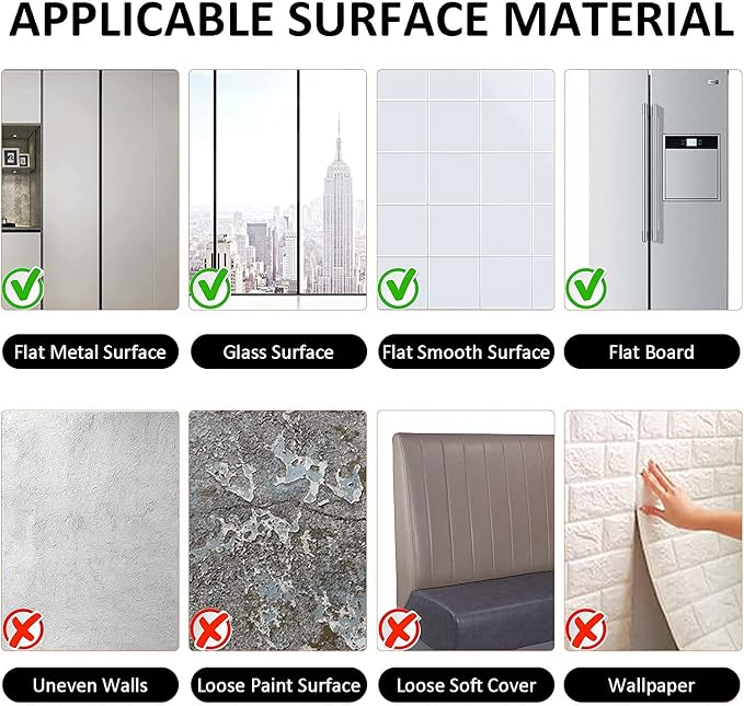 Acrylic Mirror Sheet for Wall, 15.7" x 19.6" x 1Pcs | Large Rectangular Mirror Tiles Frameless Wall Mounted Mirror Self-Adhesive Mirror Stickers for Vanity Bedroom Home Decor