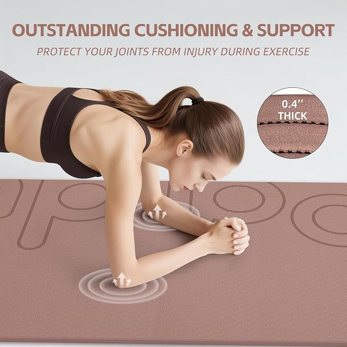 PAIDU Large Yoga Mat, 72"x36"x2/5" POE Non-Slip Exercise Mat | 10MM Thick, POE, non‑slip, ideal for home gym, yoga, pilates, fitness & floor use