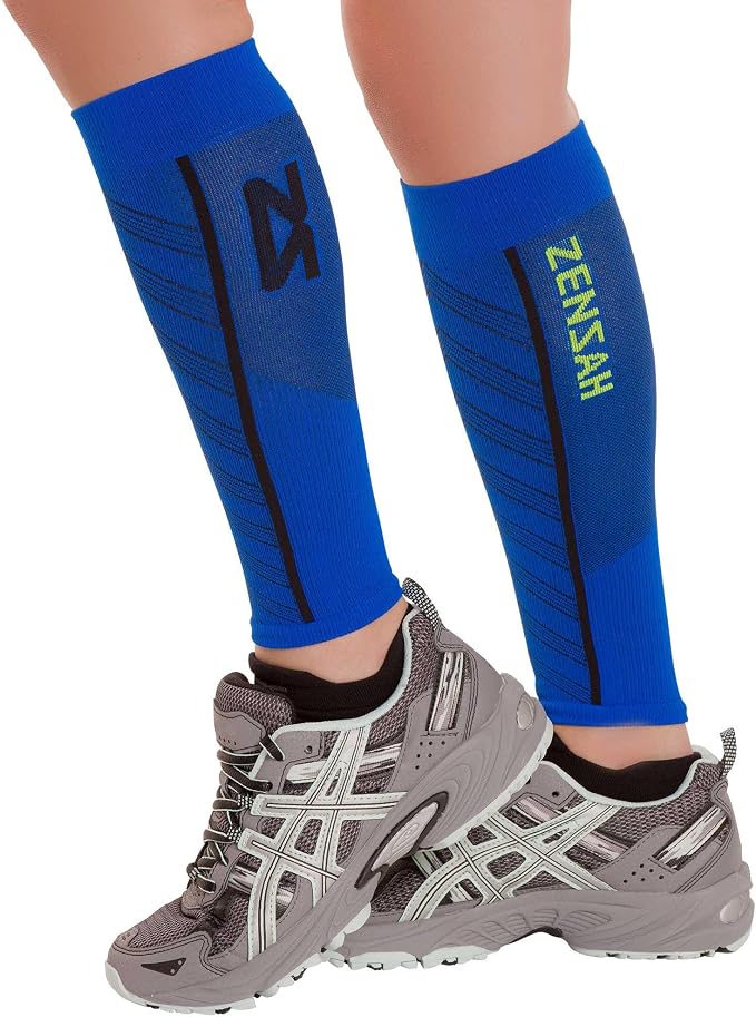 Zensah Featherweight Compression Leg Sleeves - Relieve Shin Splints, Calf Strains