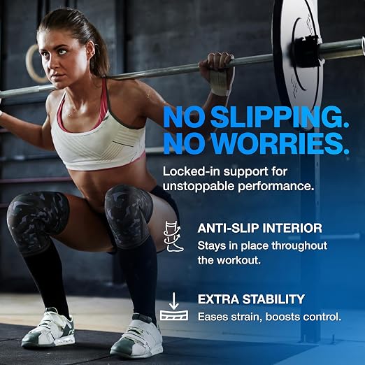 Modvel 7mm Neoprene Knee Sleeves for Men & Women Weightlifting & Powerlifting – Compression Knee Sleeve Support for Squats, Gym, Training – USPA, IPL Approved – XX-Large Army/dark (Pair)