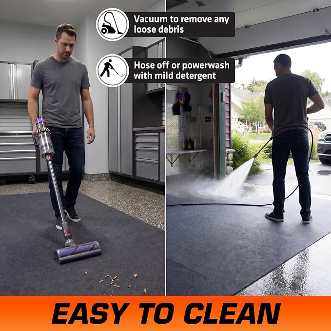 Armor All Garage Floor Mat (17' x 7'4"), Waterproof Garage Flooring, Absorbent, Premium Oil Spill Resistant Garage Pad, Durable, Protects Surfaces (Includes Double Sided Tape) (USA Made)