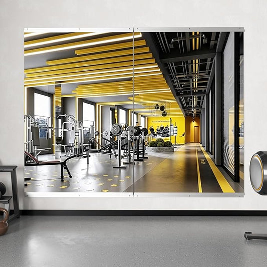 Home Gym Mirrors for Wall, 2 Pack 36" x 60" Frameless Full Length Glass Panels for Garage Gym, Workout Room, Dance Studio, Silver