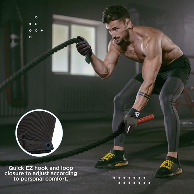 RDX Weight Lifting Gloves with Wrist Support -Touch Screen Full Finger Gym Workout, Breathable Anti Slip Padded Grip, Men Women Fitness Training, Powerlifting Bodybuilding HIIT Exercise Weightlifting