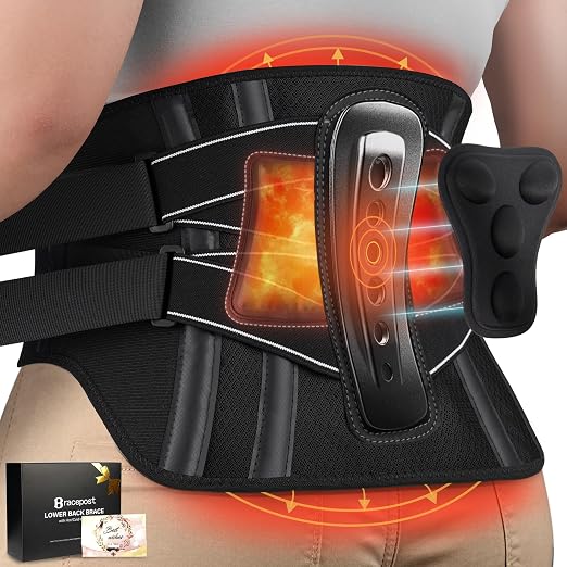 Back Brace For Lower Back Pain Women Men With 360°Support & Hot/Cold Compress,Breathable Back Support Belt With 3D Pad,Adjustable Back Brace For Sciatica,Herniated Disc,Scoliosis,S