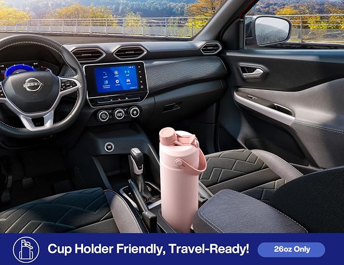 POWCAN 26 oz Insulated Water Bottle with 2-in-1 Straw and Spout Lid, Keep Cold 24H, Leak-Proof, Fits in Car Cup Holder, Stainless Steel Water Bottle for Gift, Art Studio & Daily (Star-Lit Nightfall)