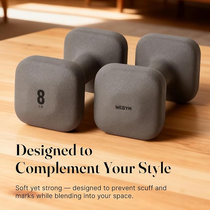 WeGym Square Dumbbells for Home Gym, Hand Weights for Strength Training