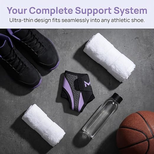 Ankle Brace 2 Pack, Adjustable Lace-Up Ankle Support with Stabilizing Straps, Breathable Compression Ankle Sleeve for Sports Basketball Running Daily Use Men Women(Purple)