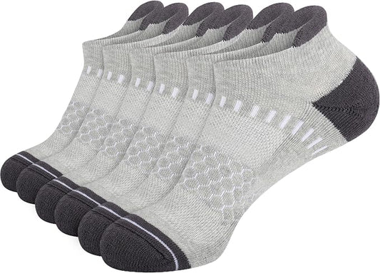 IRAMY Light Compression Socks for Women Arch Support Athletic Cushioned Anti-Blister Comfort Running Ankle Socks 3/5 Pairs