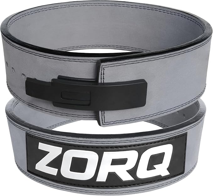 ZORQ Lever Belt Weight Lifting Belt - 10mm Thick 4 Inch Wide Genuine Leather Powerlifting Belt for Men & Women - Professional Gym Belt for Squats, Deadlifts, Bodybuilding & Strength Training