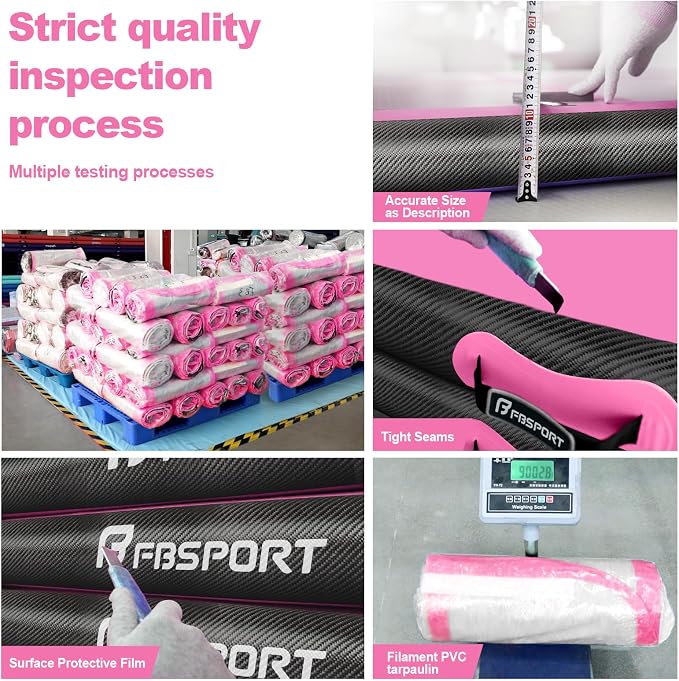 FBSPORT Inflatable Air Gymnastics Mat Training Mats 4/8 inches Thickness Gymnastics Tracks for Home Use/Training/Cheerleading/Yoga/Water with Pump