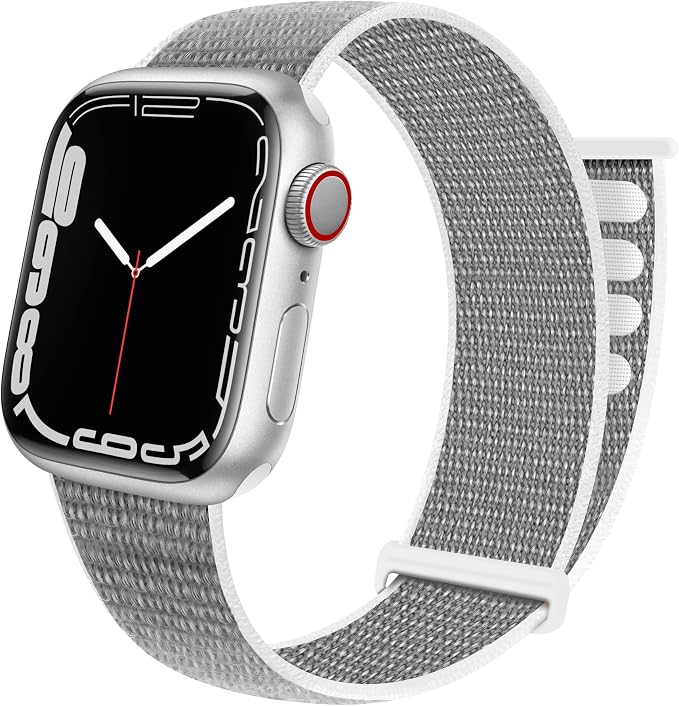 Sport Loop Band Compatible with Apple Watch Band 38mm 40mm 42mm 44mm iWatch Series 6 5 SE 4 3 2 1 Strap, Nylon Velcro Women Men Stretchy Elastic Braided Adjustable Wristband, 38mm 40mm Sea Shell | Braided Nylon Band for Apple Watch 38mm 40mm, Adjustabl...