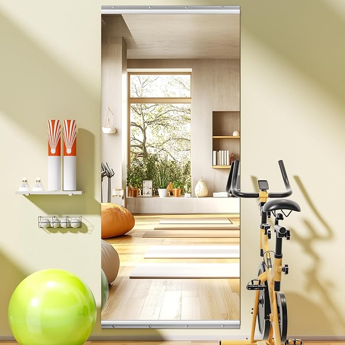 71"x32" One-Piece Home Gym Mirror, Oversized Full Body Wall Mounted Fitness Mirror, 4MM Professional Grade Tempered Glass for Yoga, Studio with Installation Kit