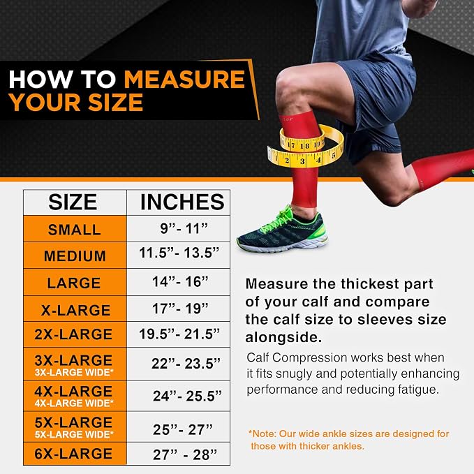 Doc Miller Compression Calf Sleeve for Men & Women, 20-30mmHg | Graduated Support for Running, Shin Splints, Calf Strain, Knee High, Small to 6XL Plus Size