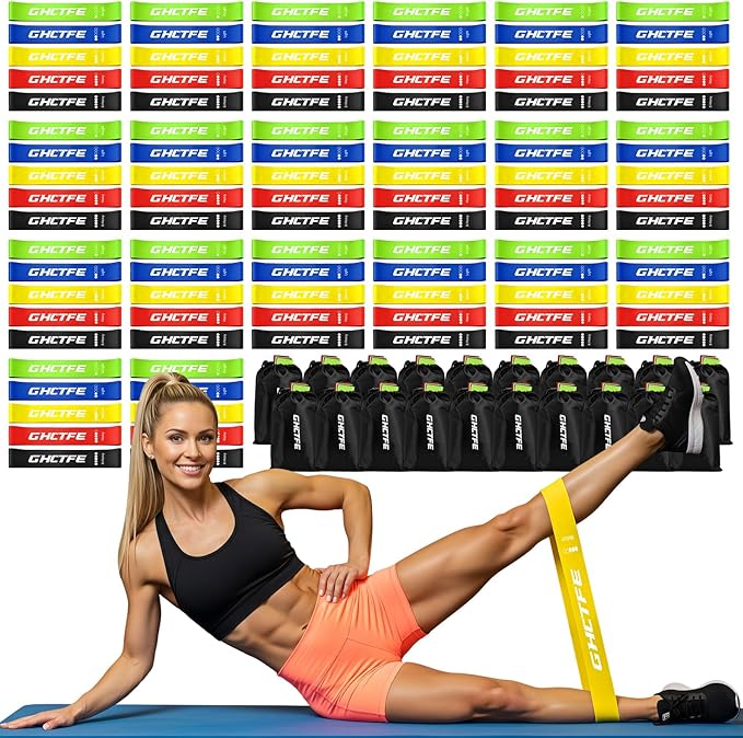 20/100PCS Resistance Bands Bulk Set for Trainers, Small Groups & Fitness Classes, Mini Bands for Glutes, Legs, and Core Workouts, Loop Exercise Bands with Storage Bag, Gift for Workout Buddies