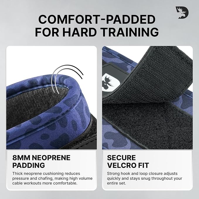 DMoose Ankle Strap for Cable Machine - One Size Fit with Premium Padding, Workout Kickback Ankle Cuffs, Ankle Bands for Working Out, Booty Workouts, Leg Extension, Hip Abductors & Lower Body Exercises