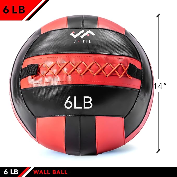 JFit Wall Ball – Premium Soft Weighted Exercise Ball for Strength, Conditioning, Gym & Home Workouts, 4-30 LB
