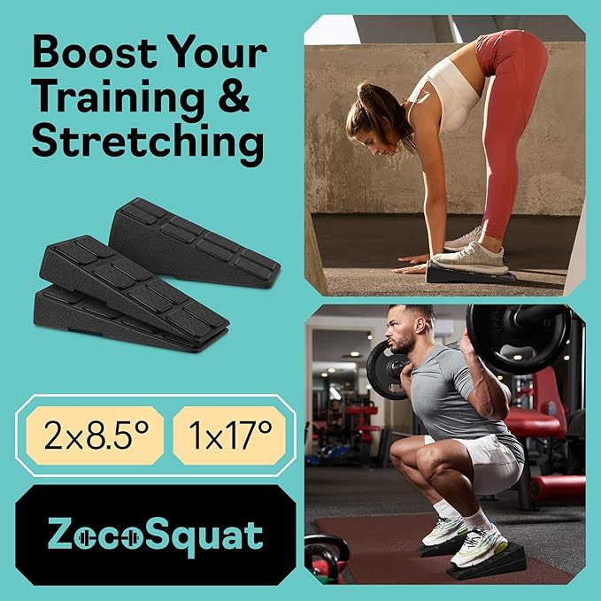 Squat Wedge Block Set of 3/5 - 960 LBS Capacity - Slant Board for Calf Stretching with 5 Stackable Angles - Calf Stretcher Slant Board - Workout Equipment - EPP Material for Exercise Equipment & Physical Therapy