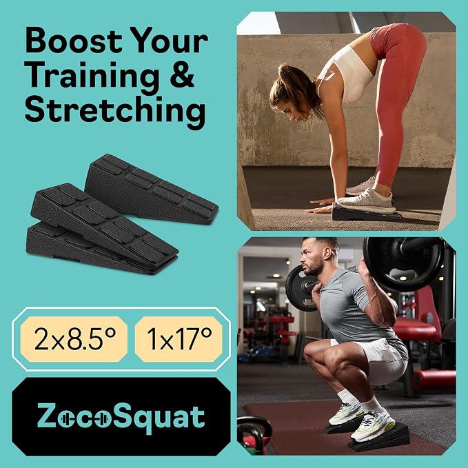 Squat Wedge Block Set of 3/5 - 960 LBS Capacity - Slant Board for Calf Stretching with 5 Stackable Angles - Calf Stretcher Slant Board - Workout Equipment - EPP Material for Exercise Equipment & Physical Therapy