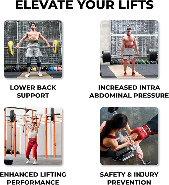 Quick Locking Weight Lifting Belt - Adjustable Lifting Belt for Powerlifting, Squat, Deadlift and Back Support, 4 inch Gym Belt for Men and Women