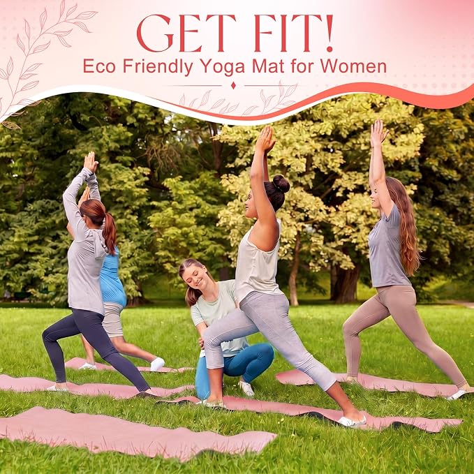 Funtery 3 mm Thin Yoga Mats Bulk, 68 x 24 Inches Lightweight PVC Exercise Mats Non Slip Workout Fitness Pads for Yoga Pilates Stretching Classes Gym Home Studio