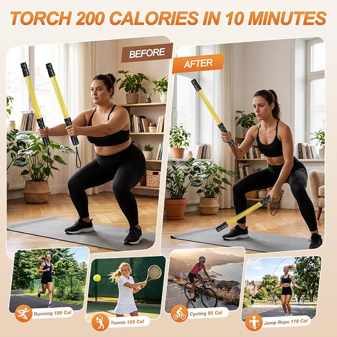 Ropeless Battle Ropes for Home Gym, Weighted Ropeless Battle Adjustable Resistance Levels Ropeless Battle for Strength Training and Full Body Exercise