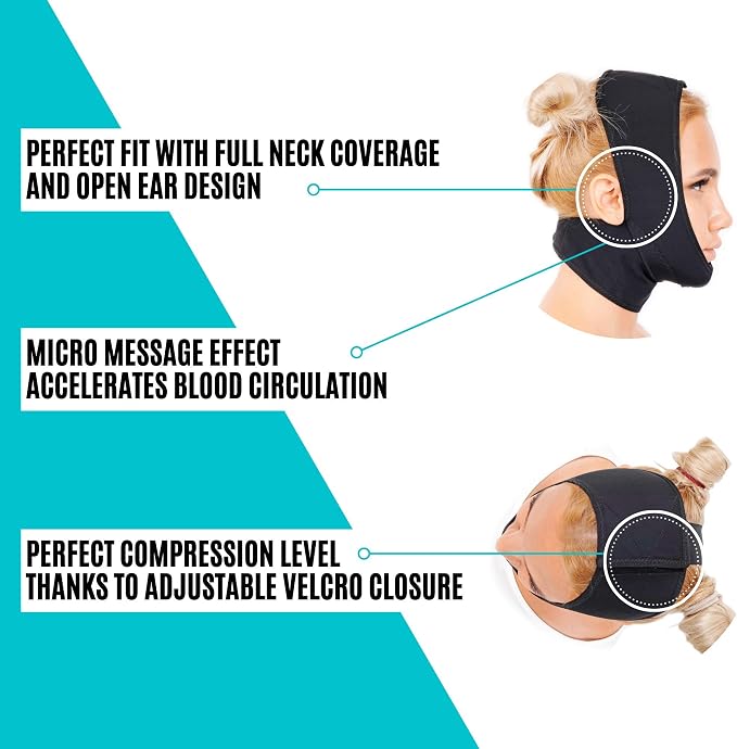 invera Chin Compression Garment After Liposuction Surgery, Neck Cover Strap Bandage