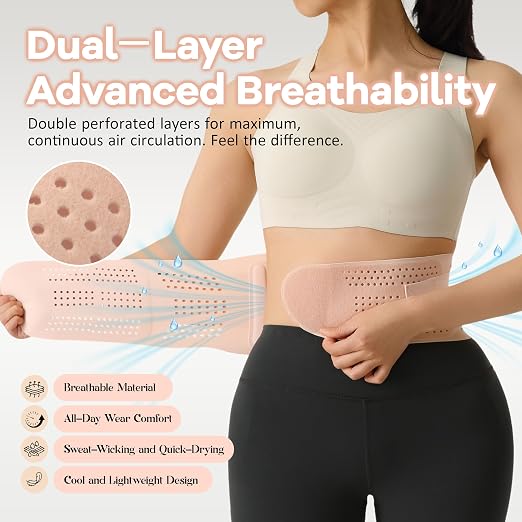 Invisible Back Support Brace,Pink, L(WAIST:31"-36")