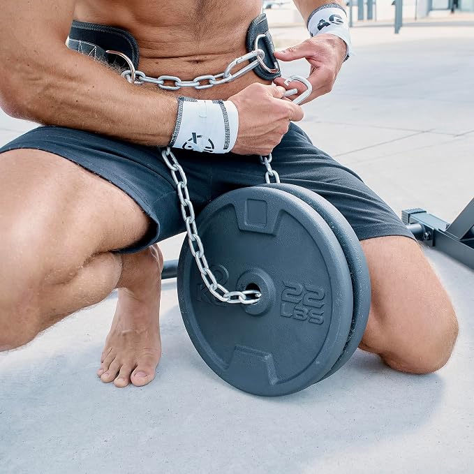 Dip Belt with Adjustable Chain or Rope for Weightlifting, Calisthenics, Crossfit, Up to 660lbs of Load - Heavy Duty Weight Belt for Pull-ups and Dips, Adapted to Every Morphology