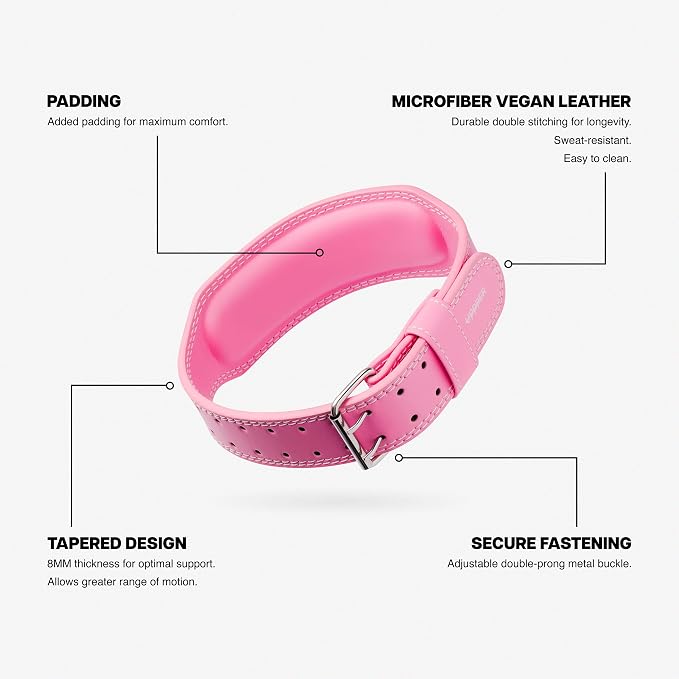 Weight Lifting Belt - Double Prong 4” to 2.5” Tapered Premium Lifting Belt for Men and Women - Ultimate Back Support For Weightlifting and Powerlifting | Premium Fitness Gear