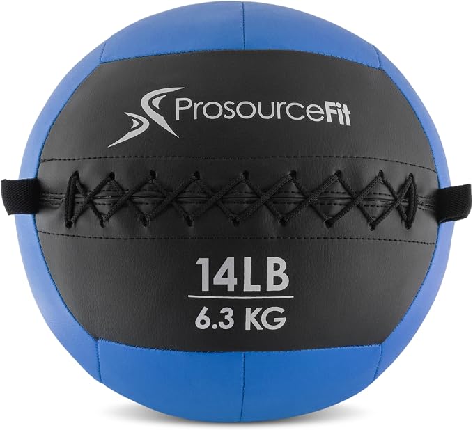ProSource Soft Medicine Balls for CrossFit Wall Ball and Full Body Dynamic Exercises, Color-Coded Weights: 6, 8, 10, 14, 20, 25 lb.