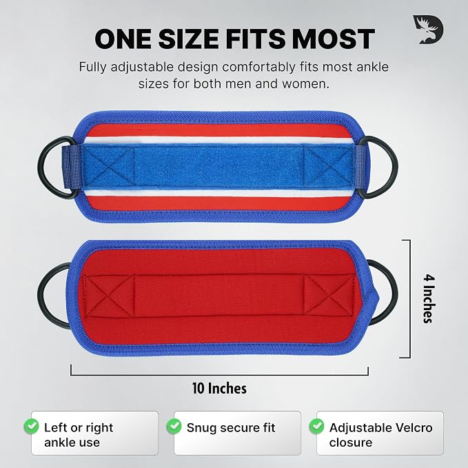 DMoose Ankle Strap for Cable Machine - One Size Fit with Premium Padding, Workout Kickback Ankle Cuffs, Ankle Bands for Working Out, Booty Workouts, Leg Extension, Hip Abductors & Lower Body Exercises
