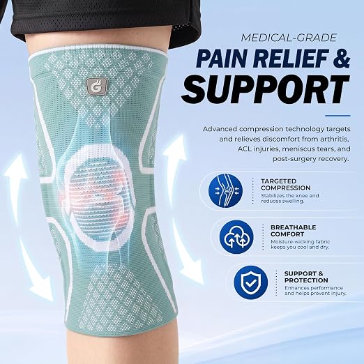GOOGAH Knee Compression braces 1-Pack - Pain Relief Support for Arthritis, ACL & Meniscus Tears | Breathable Nylon Knee Sleeves for Men & Women | Sizes XXS-2XL