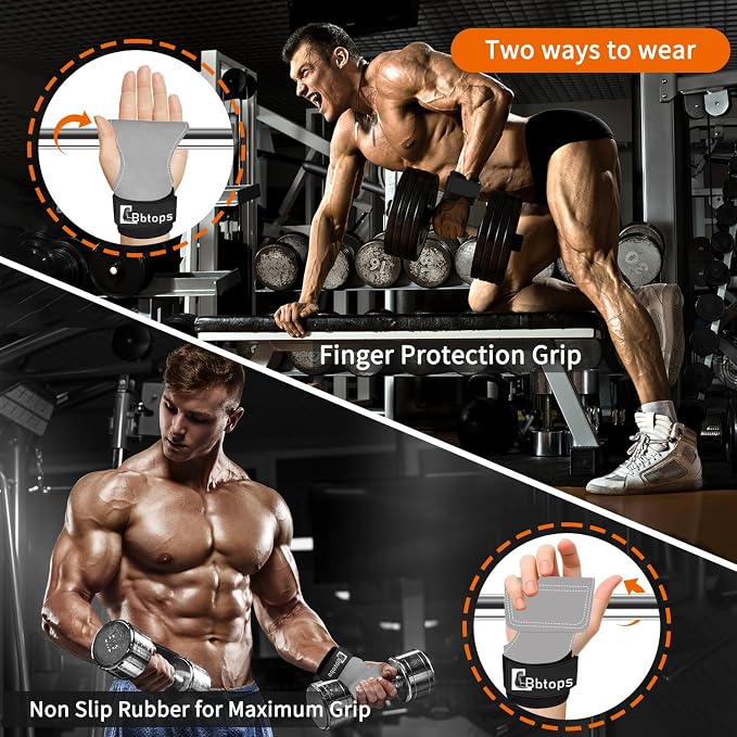 Weight Lifting Wrist Strap, Double-Layer Leather Wrist Straps for Gym Strength Training Weightlifting,Deadlift and Powerlifting, Enhance Grip Strength Neoprene Padding Gym Workout Lifting Straps Men/Women Pair