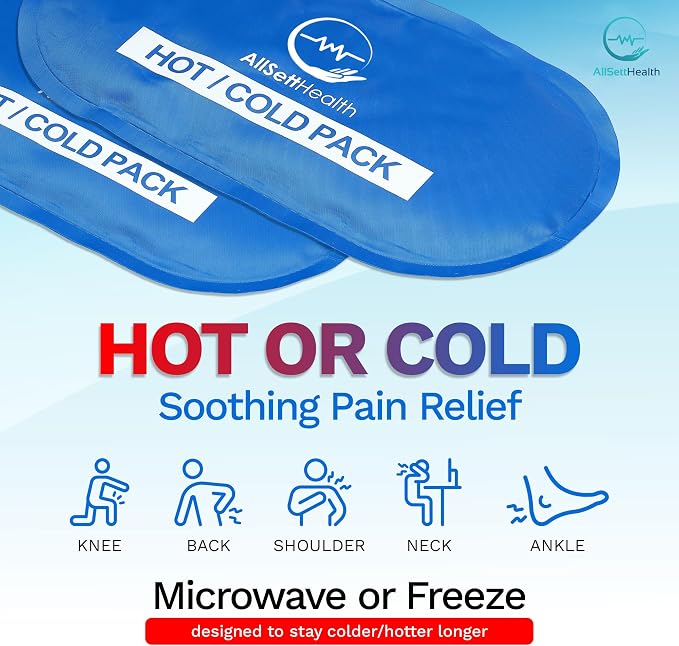 4 Pack Reusable Ice Packs for Injuries, Soft Gel Ice Packs for Sprains | Cold Compress for Swelling and Pain Relief, Bruises and Recovery, 10.5"x5" Leak-Resistant