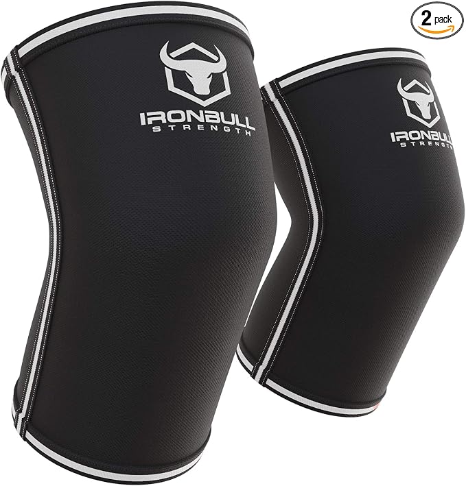 Elbow Sleeves 5mm (1 Pair) - High Performance Elbow Sleeve Support for Weightlifting, Weight Training & Powerlifting - Best Compression Straps - for Men and Women (X-Large, Black/Grey)