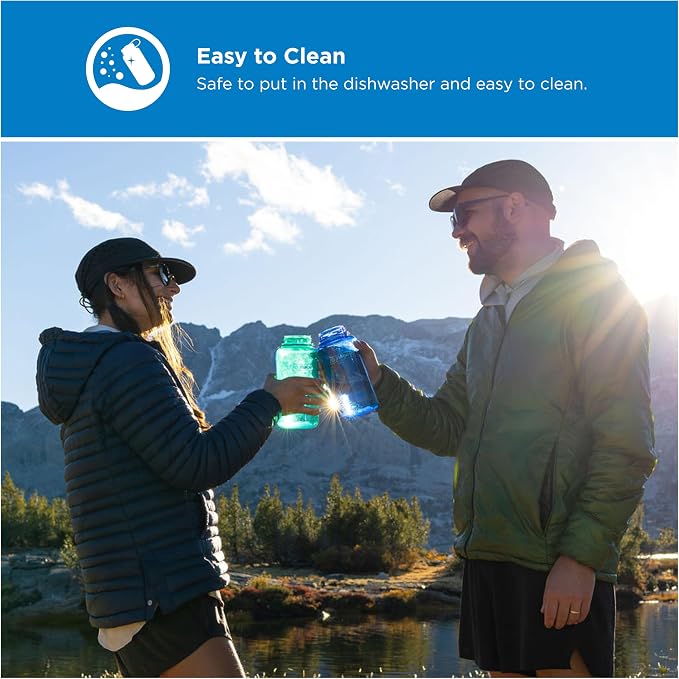 Nalgene 32 oz Wide Mouth Water Bottle, Pastel Green | BPA-Free, Durable & Lightweight, Leak Proof, Dishwasher Safe, Large Reusable Plastic Bottle for Hiking, Gym, Work & Travel