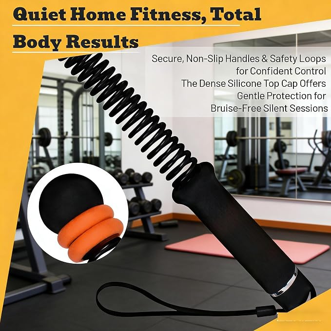 Ropeless Battle Ropes for Home Gym: 2PCS Upgraded Weighted Portable Cordless Battle Ropes for Strength Building, Workout, HIIT and Low-Impact Aerobic Training for Men & Women, Black 2